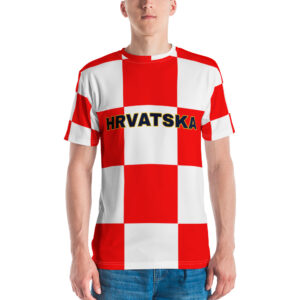Men's t-shirt with croatian checkers and printed HRVATSKA
